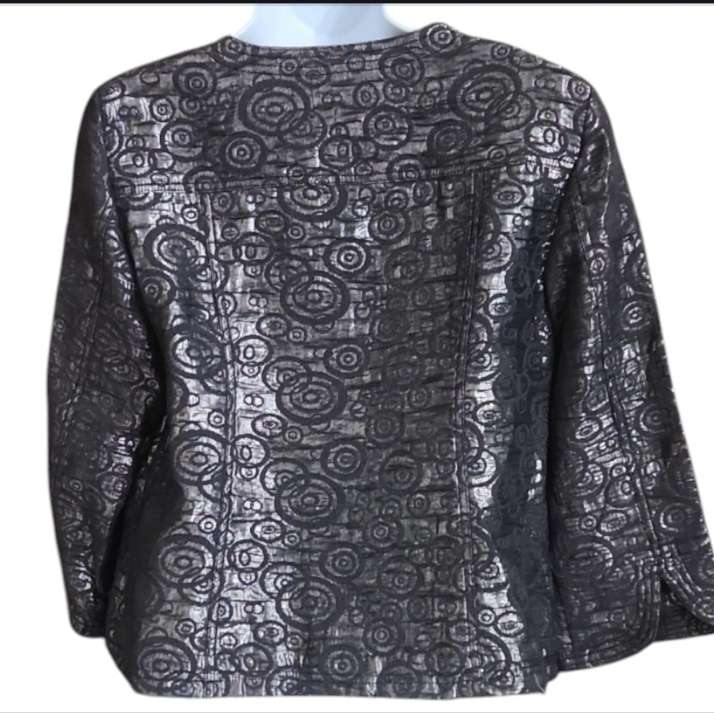Ruby Rd Metallic Button Front Top - Picture 3 of 4